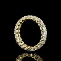 14K Yellow Gold Eternity Band with U-Prong Set Cushion Brilliant Cut Lab Diamonds - 2.19 Carat Total Diamond Weight - Covaloro Fine Jewelry