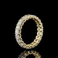 14K Yellow Gold Eternity Band with U-Prong Set Cushion Brilliant Cut Lab Diamonds - 2.19 Carat Total Diamond Weight - Covaloro Fine Jewelry