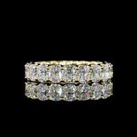 14K Yellow Gold Eternity Band with U-Prong Set Cushion Brilliant Cut Lab Diamonds - 3.21 Carats Total Diamond Weight - Covaloro Fine Jewelry