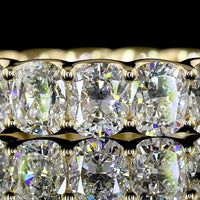 14K Yellow Gold Eternity Band with U-Prong Set Cushion Brilliant Cut Lab Diamonds - 3.21 Carats Total Diamond Weight - Covaloro Fine Jewelry