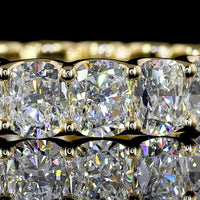 14K Yellow Gold Eternity Band with U-Prong Set Cushion Brilliant Cut Lab Diamonds - 3.86 Carats Total Diamond Weight - Covaloro Fine Jewelry