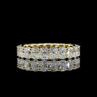 14K Yellow Gold Eternity Band with U-Prong Set Cushion Brilliant Cut Lab Diamonds - 4.56 Total Carat Weight, E-F Color, VS Clarity - Covaloro Fine Jewelry
