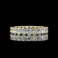 14K Yellow Gold Eternity Band with U-Prong Set Cushion Brilliant Lab Diamonds - 3.56 Carats Total Diamond Weight - Covaloro Fine Jewelry