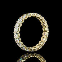 14K Yellow Gold Eternity Band with U-Prong Set Cushion Brilliant Lab Diamonds - 3.56 Carats Total Diamond Weight - Covaloro Fine Jewelry