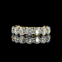 14K Yellow Gold Eternity Band with U-Prong Set Round Brilliant Cut Lab Diamonds - 3.29 Carat Total Weight - Covaloro Fine Jewelry