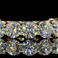 14K Yellow Gold Eternity Band with U-Prong Set Round Brilliant Cut Lab Diamonds - 3.29 Carat Total Weight - Covaloro Fine Jewelry