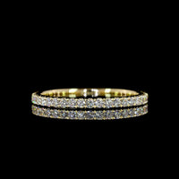 14K Yellow Gold Eternity Ring with 0.73 Carat Pave Set Round Lab Diamonds - 41 Stones E-F VS Quality - Covaloro Fine Jewelry