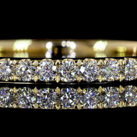 14K Yellow Gold Eternity Ring with 0.73 Carat Pave Set Round Lab Diamonds - 41 Stones E-F VS Quality - Covaloro Fine Jewelry