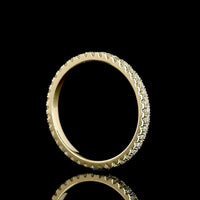 14K Yellow Gold Eternity Ring with 0.73 Carat Pave Set Round Lab Diamonds - 41 Stones E-F VS Quality - Covaloro Fine Jewelry