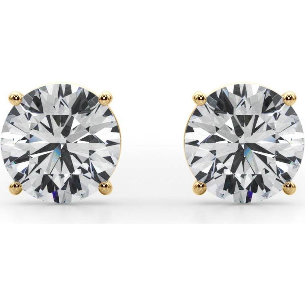 14K Yellow Gold Ethically Sourced 3 Carat Total Weight Lab-Grown Diamond Stud Earrings by Robinson's Jewelers