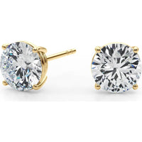 14K Yellow Gold Ethically Sourced 3 Carat Total Weight Lab-Grown Diamond Stud Earrings by Robinson's Jewelers