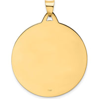 14K Yellow Gold Extra Large Spanish Milagrosa Medal Pendant with Satin and Polished Finish - 42.5mm Length, 34.5mm Width by Oro Pregiato