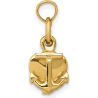 14K Yellow Gold Faith, Hope, and Charity Charm Pendant - Solid Casted Design by Oro Pregiato