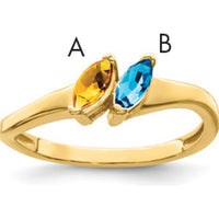 14K Yellow Gold Family and Mother's Ring Mounting - Polished Band with Customizable Gemstone Setting by Oro Pregiato