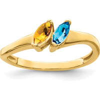 14K Yellow Gold Family and Mother's Ring Mounting - Polished Band with Customizable Gemstone Setting by Oro Pregiato