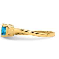 14K Yellow Gold Family and Mother's Ring Mounting - Polished Band with Customizable Gemstone Setting by Oro Pregiato
