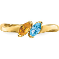 14K Yellow Gold Family and Mother's Ring Mounting - Polished Band with Customizable Gemstone Setting by Oro Pregiato