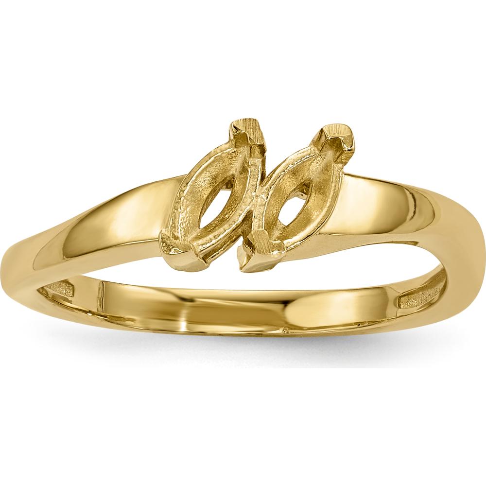 14K Yellow Gold Family and Mother's Ring Mounting - Polished Band with Customizable Gemstone Setting by Oro Pregiato
