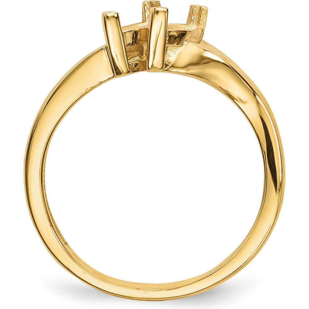 14K Yellow Gold Family and Mother's Ring Mounting - Polished Band with Customizable Gemstone Setting by Oro Pregiato