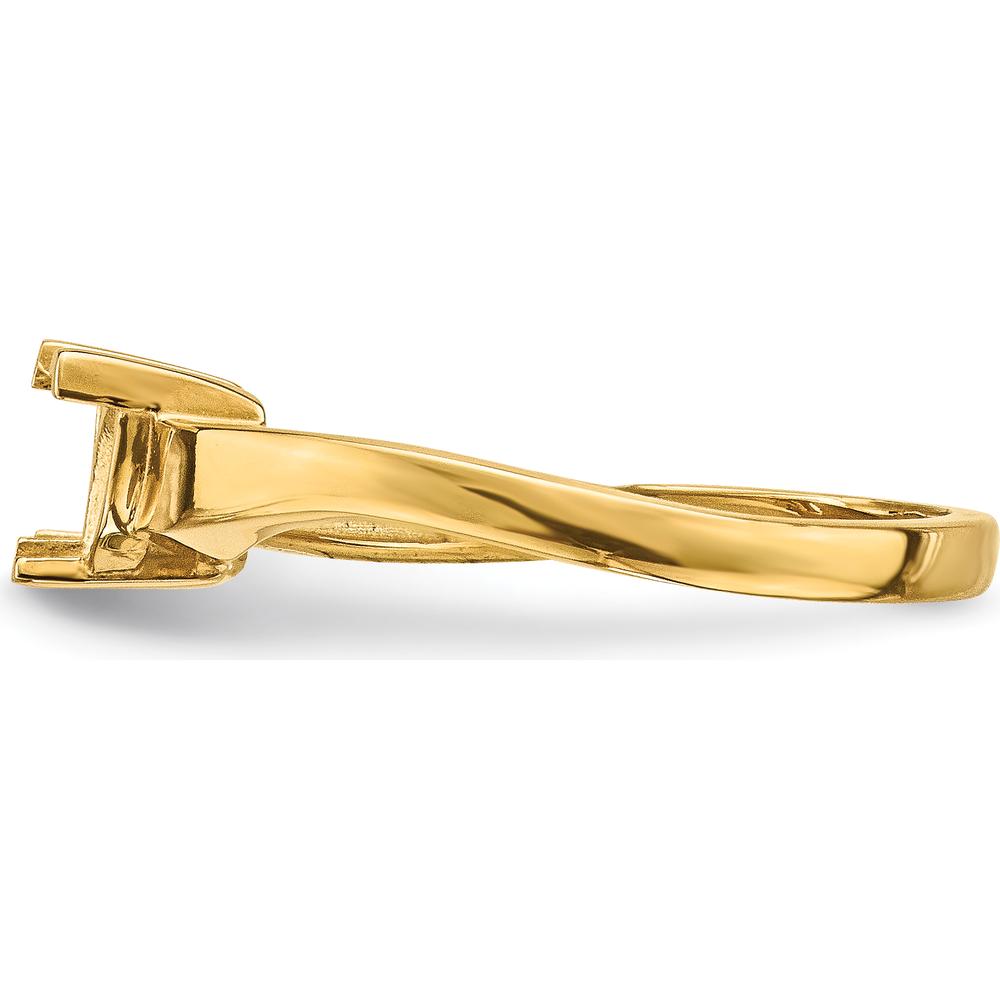14K Yellow Gold Family and Mother's Ring Mounting - Polished Band with Customizable Gemstone Setting by Oro Pregiato