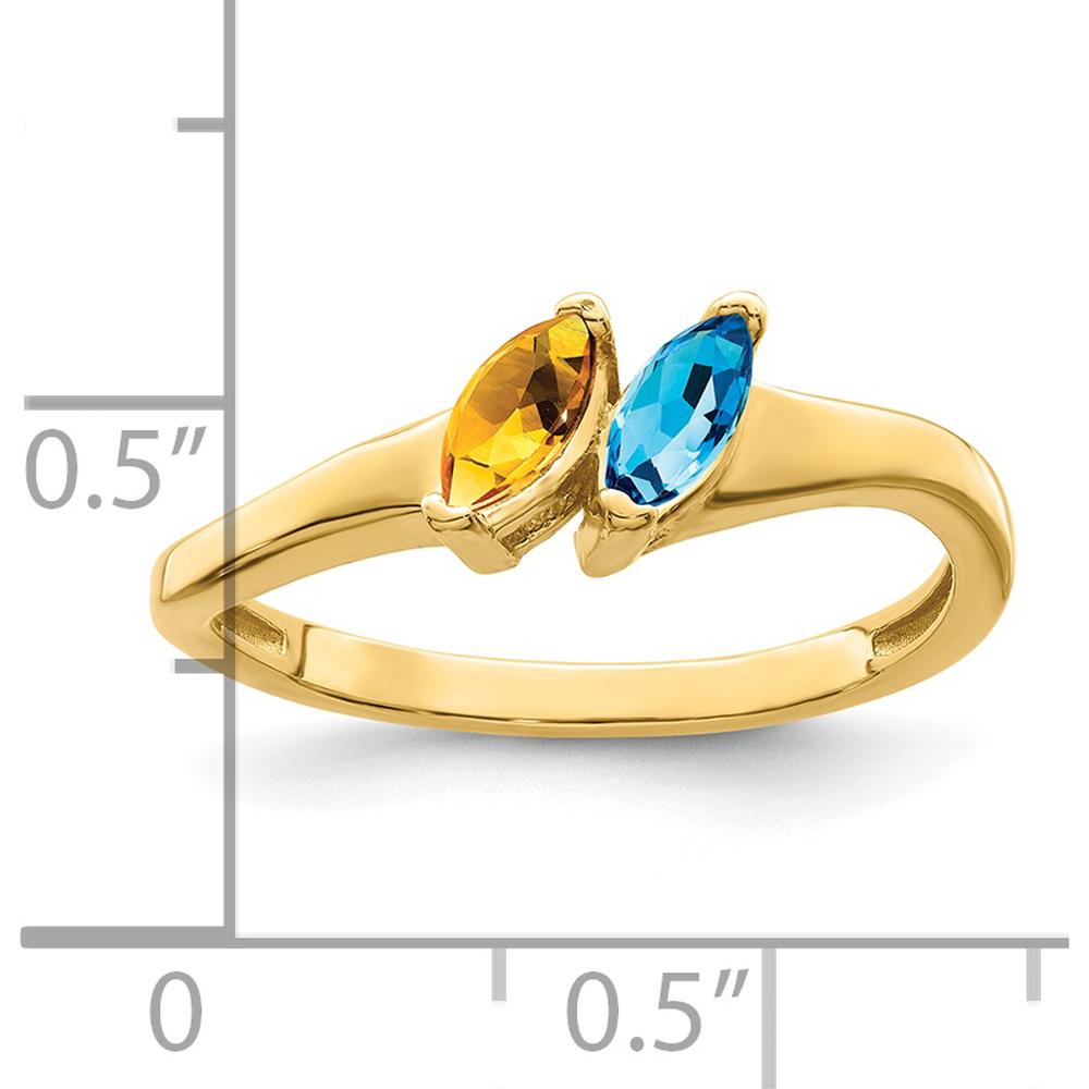 14K Yellow Gold Family and Mother's Ring Mounting - Polished Band with Customizable Gemstone Setting by Oro Pregiato