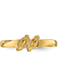 14K Yellow Gold Family and Mother's Ring Mounting - Polished Band with Customizable Gemstone Setting by Oro Pregiato