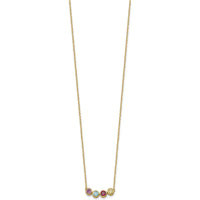14K Yellow Gold Family Birthstone Pendant Necklace with Four Vibrant Gemstones - Personalized Gift for Loved Ones by Oro Pregiato