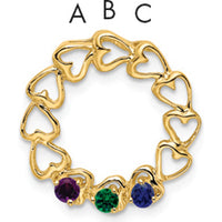 14K Yellow Gold Family Heart Pendant Mounting - 19mm by Oro Pregiato