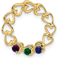 14K Yellow Gold Family Heart Pendant Mounting - 19mm by Oro Pregiato