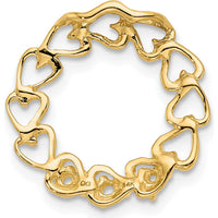 14K Yellow Gold Family Heart Pendant Mounting - 19mm by Oro Pregiato