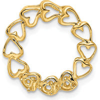 14K Yellow Gold Family Heart Pendant Mounting - 19mm by Oro Pregiato