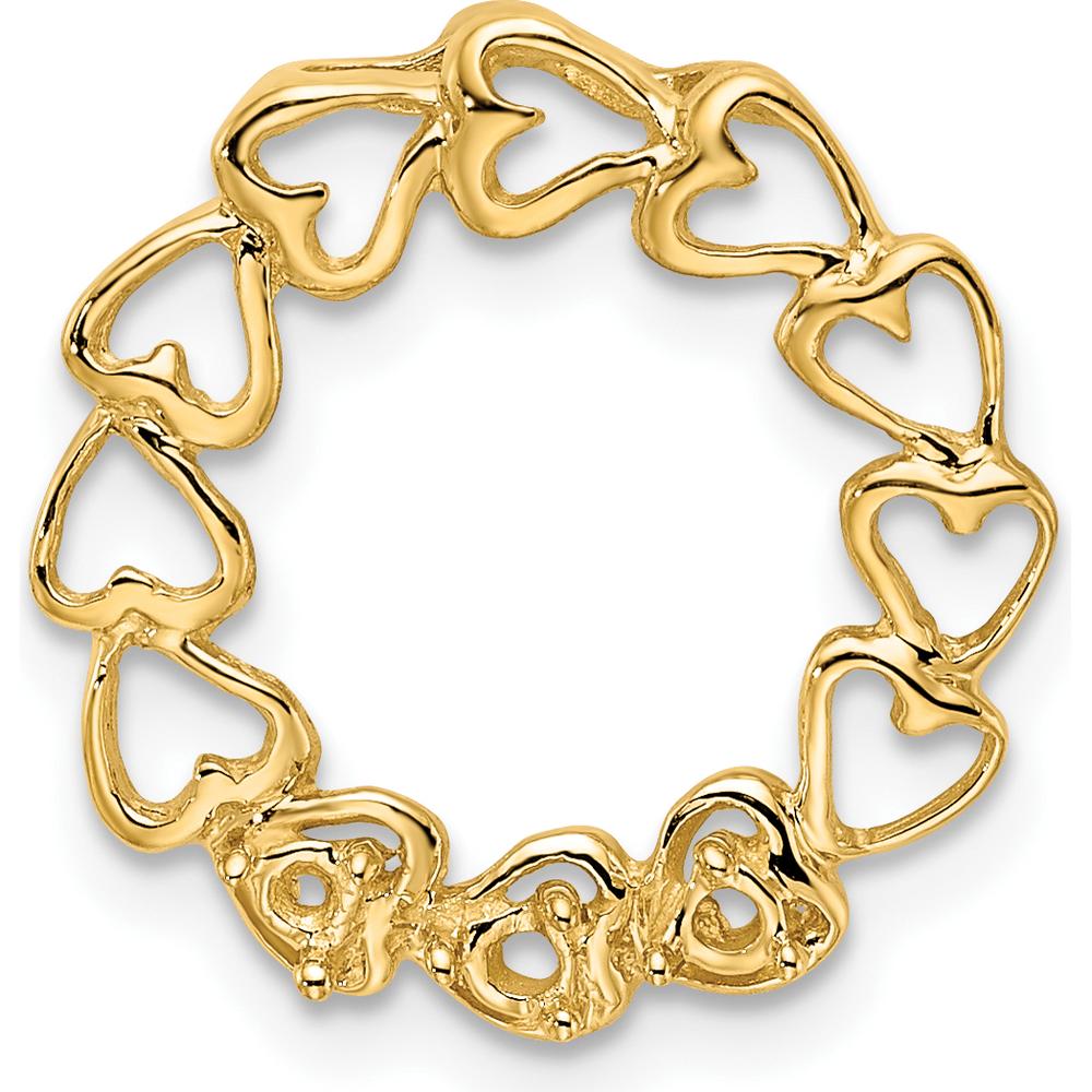 14K Yellow Gold Family Heart Pendant Mounting - 19mm by Oro Pregiato