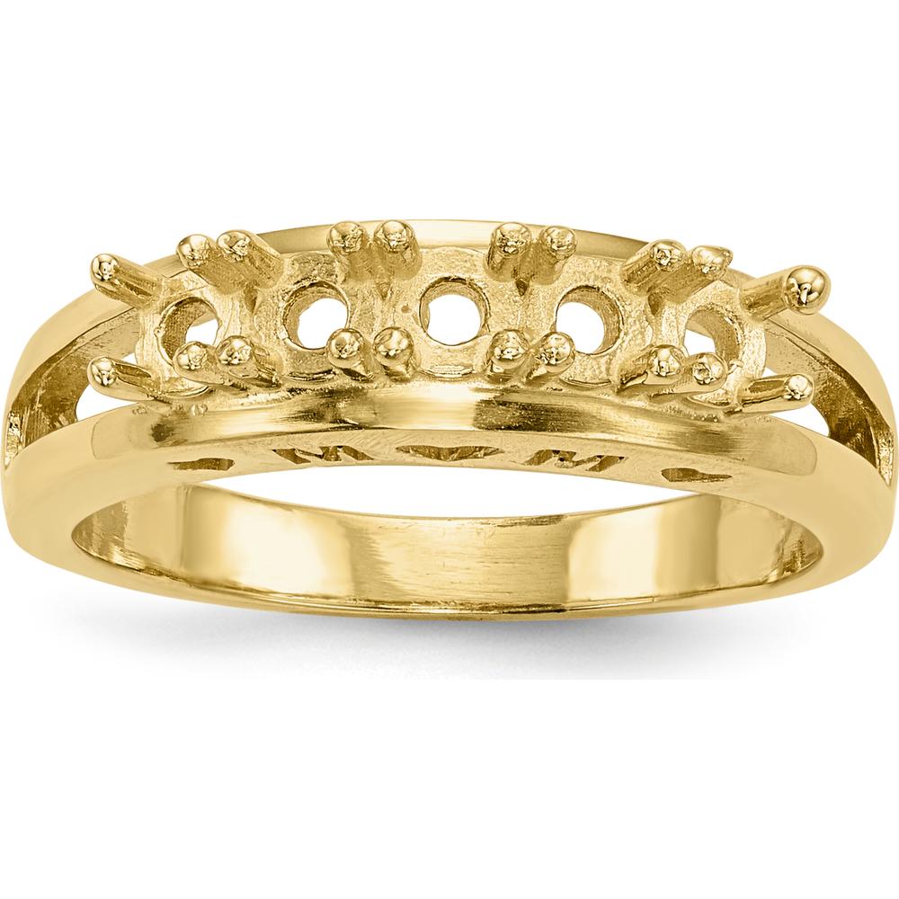 14K Yellow Gold Family Jewelry Ring Mounting - 3mm Width, Customizable Design by Oro Pregiato