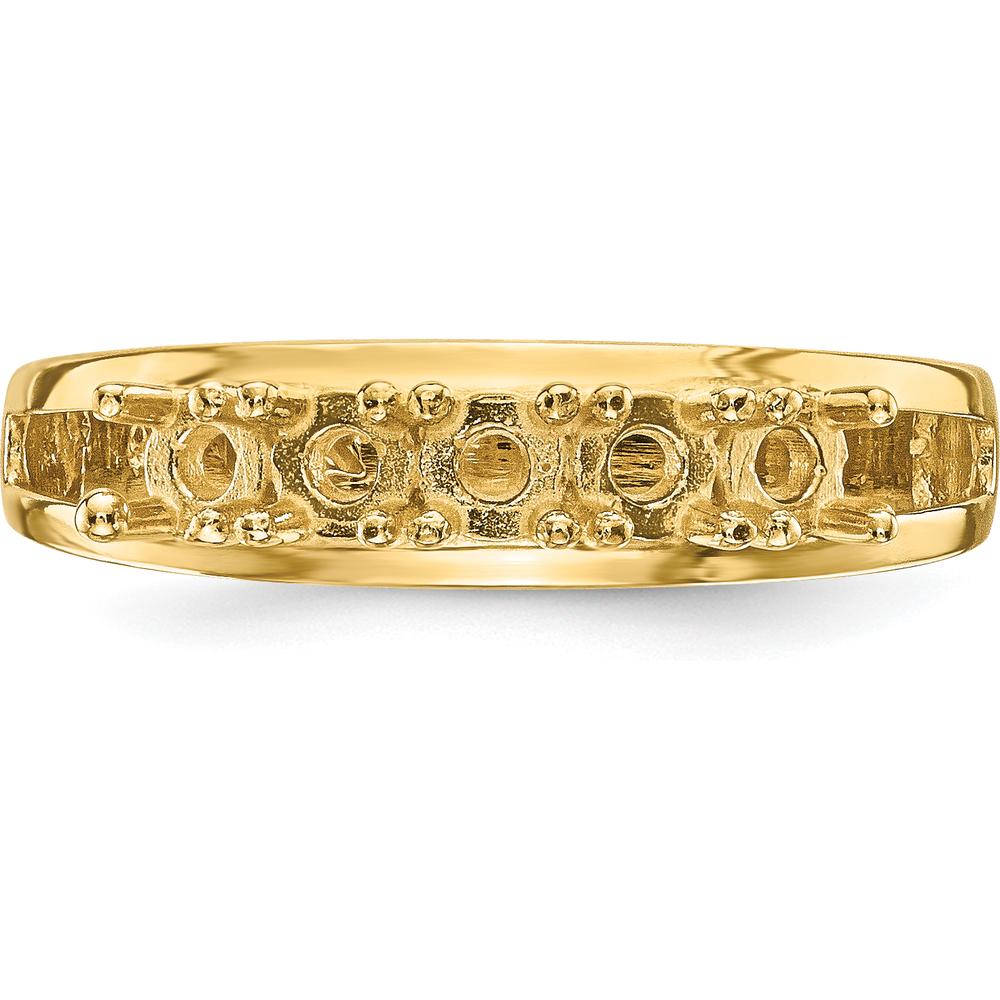 14K Yellow Gold Family Jewelry Ring Mounting - 3mm Width, Customizable Design by Oro Pregiato