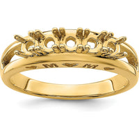 14K Yellow Gold Family Jewelry Ring Mounting - 3mm Width, Customizable Design by Oro Pregiato
