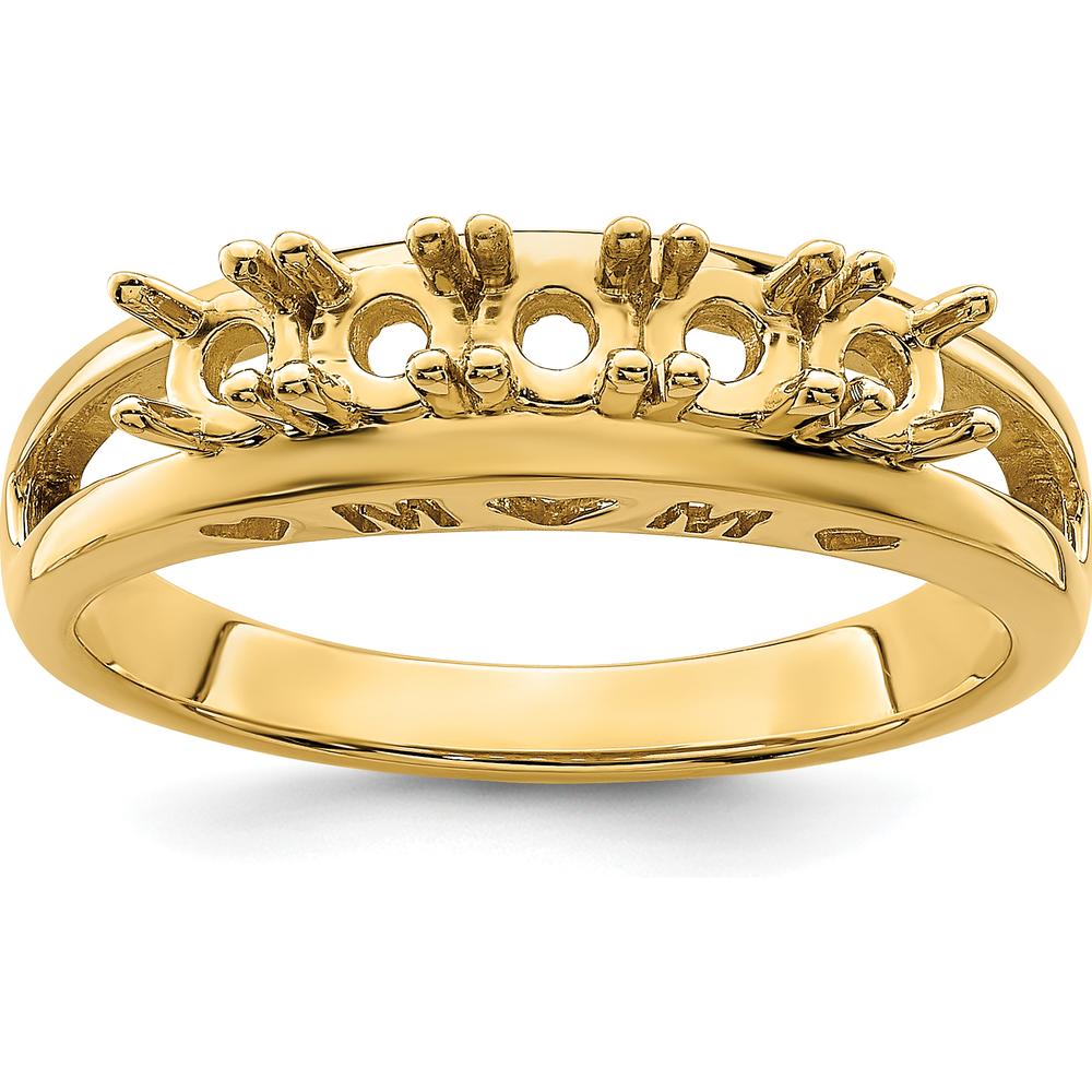 14K Yellow Gold Family Jewelry Ring Mounting - 3mm Width, Customizable Design by Oro Pregiato