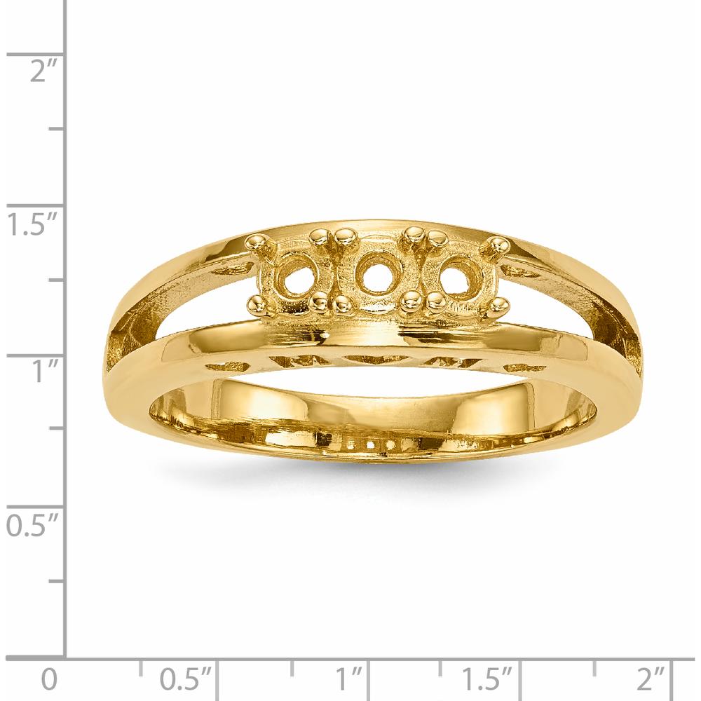 14K Yellow Gold Family Jewelry Ring Mounting - 3mm Width by Oro Pregiato