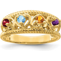 14K Yellow Gold Family Jewelry Ring Mounting - 4mm Band Width by Monteluci Fine Jewelry