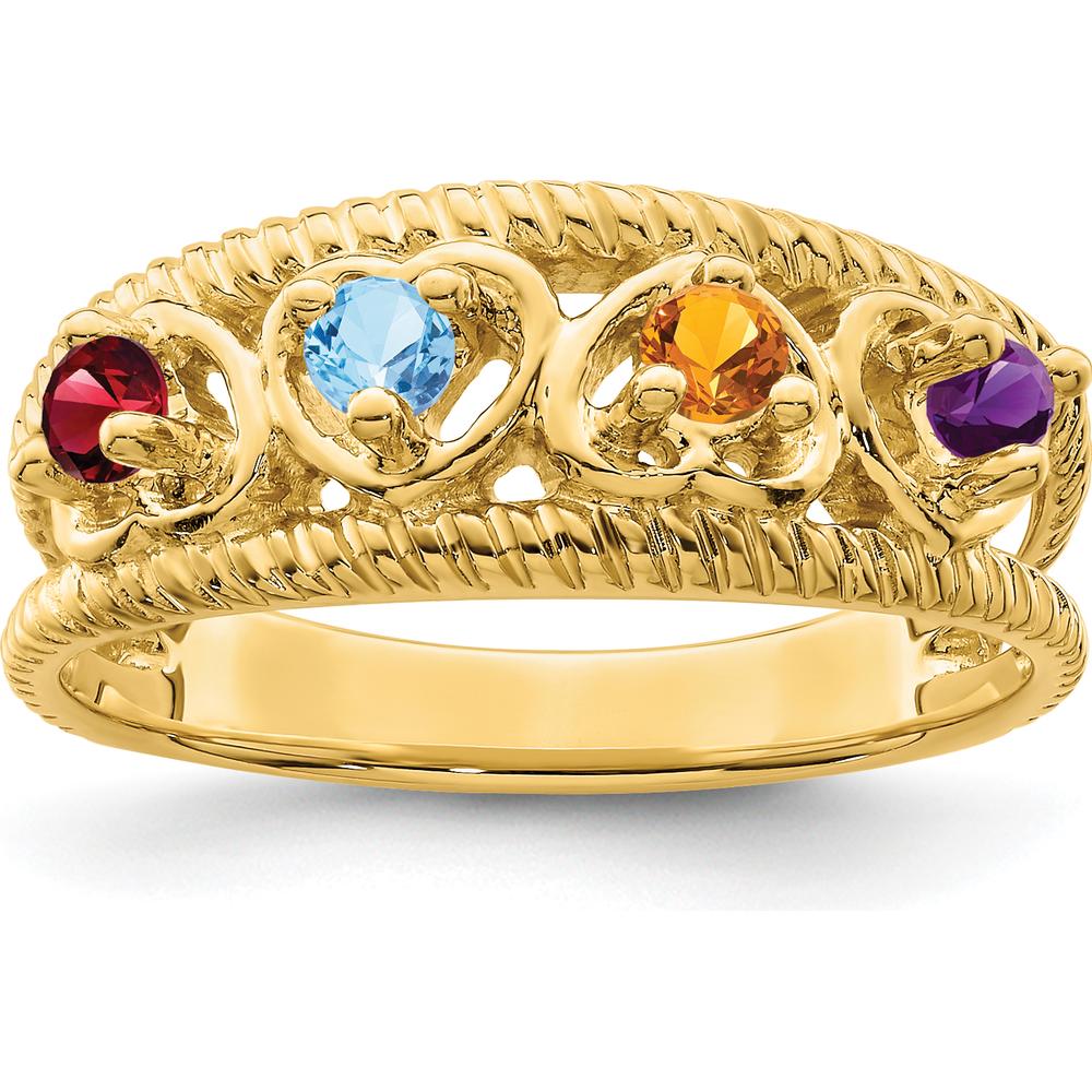 14K Yellow Gold Family Jewelry Ring Mounting - 4mm Band Width by Monteluci Fine Jewelry