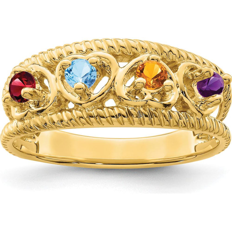 14K Yellow Gold Family Jewelry Ring Mounting - 4mm Band Width by Monteluci Fine Jewelry