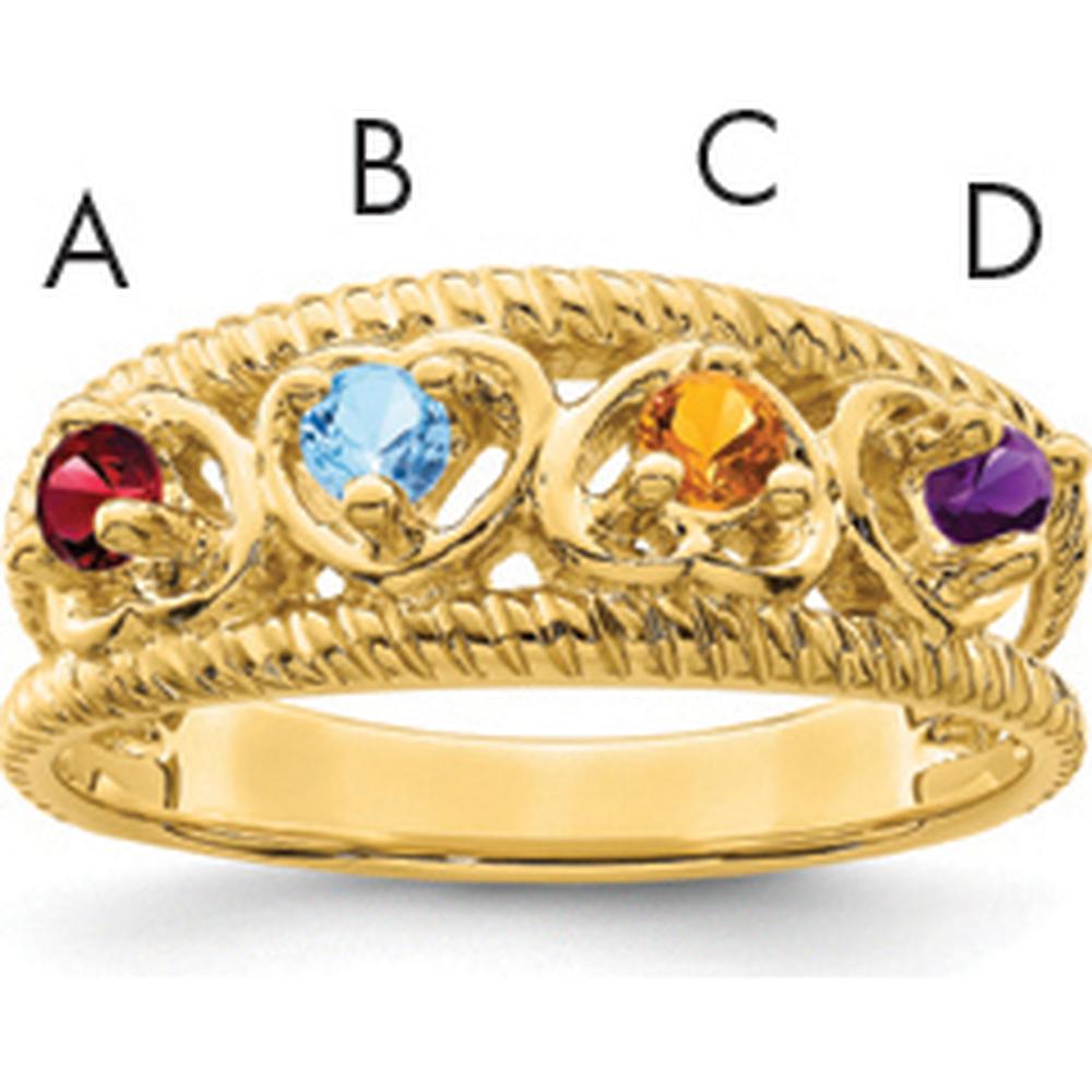 14K Yellow Gold Family Jewelry Ring Mounting - 4mm Band Width by Monteluci Fine Jewelry