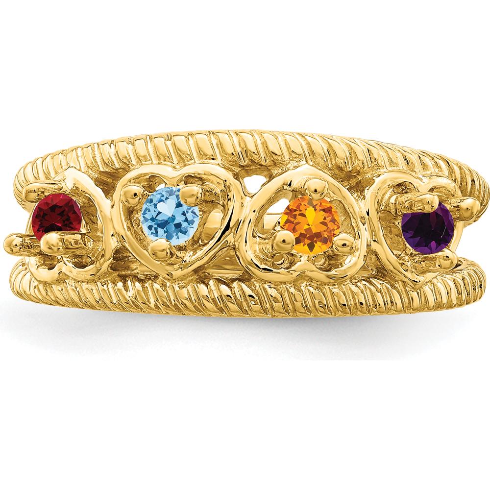 14K Yellow Gold Family Jewelry Ring Mounting - 4mm Band Width by Monteluci Fine Jewelry