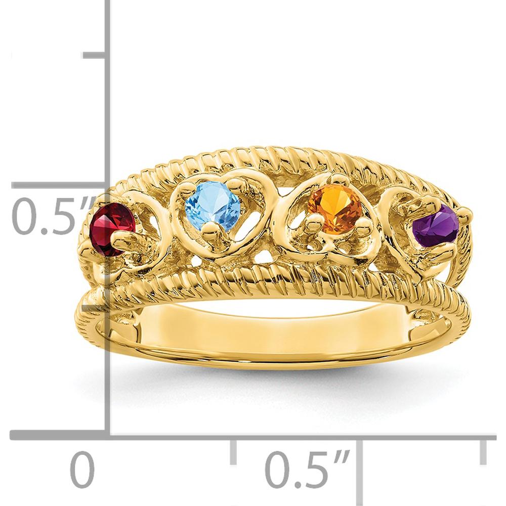 14K Yellow Gold Family Jewelry Ring Mounting - 4mm Band Width by Monteluci Fine Jewelry