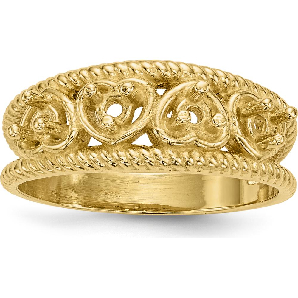 14K Yellow Gold Family Jewelry Ring Mounting - 4mm Band Width by Monteluci Fine Jewelry