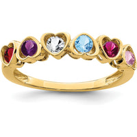 14K Yellow Gold Family Jewelry Ring Mounting - Customizable for Birthstones and Gemstones by Monteluci Fine Jewelry