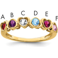 14K Yellow Gold Family Jewelry Ring Mounting - Customizable for Birthstones and Gemstones by Monteluci Fine Jewelry
