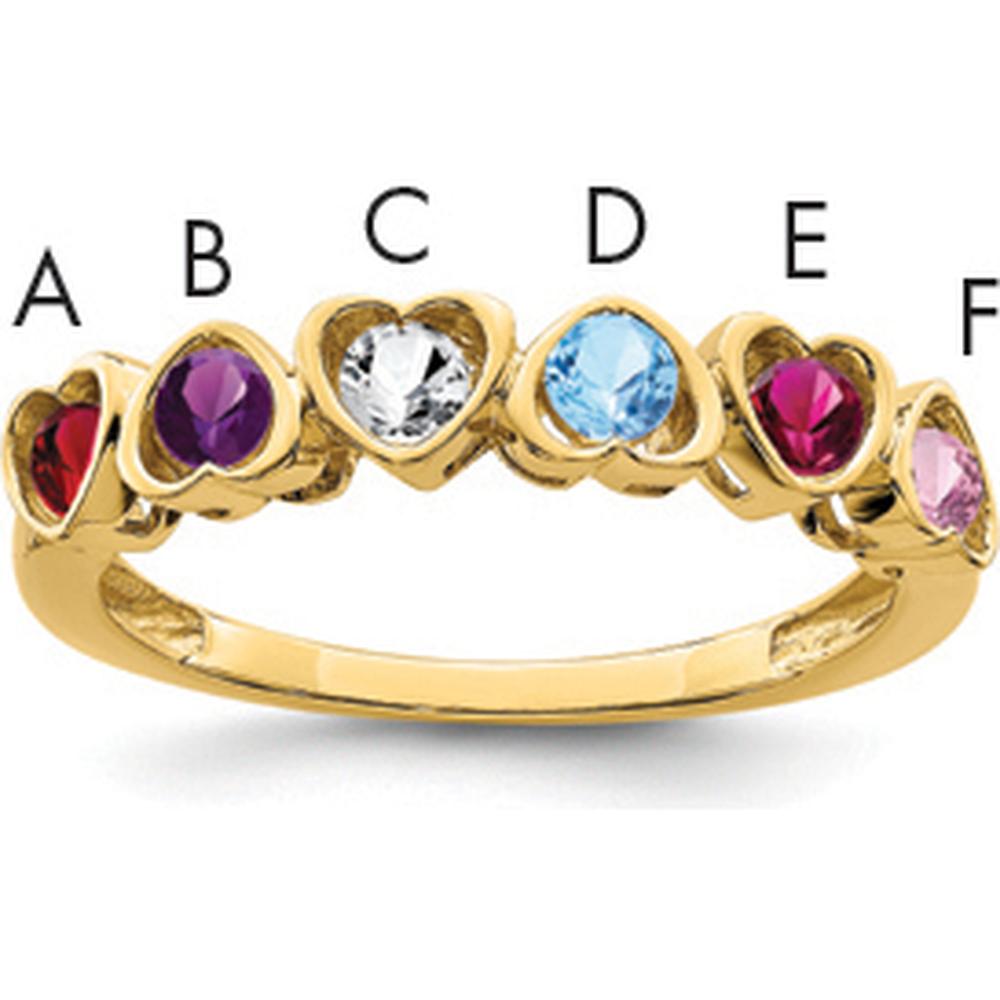 14K Yellow Gold Family Jewelry Ring Mounting - Customizable for Birthstones and Gemstones by Monteluci Fine Jewelry