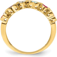 14K Yellow Gold Family Jewelry Ring Mounting - Customizable for Birthstones and Gemstones by Monteluci Fine Jewelry