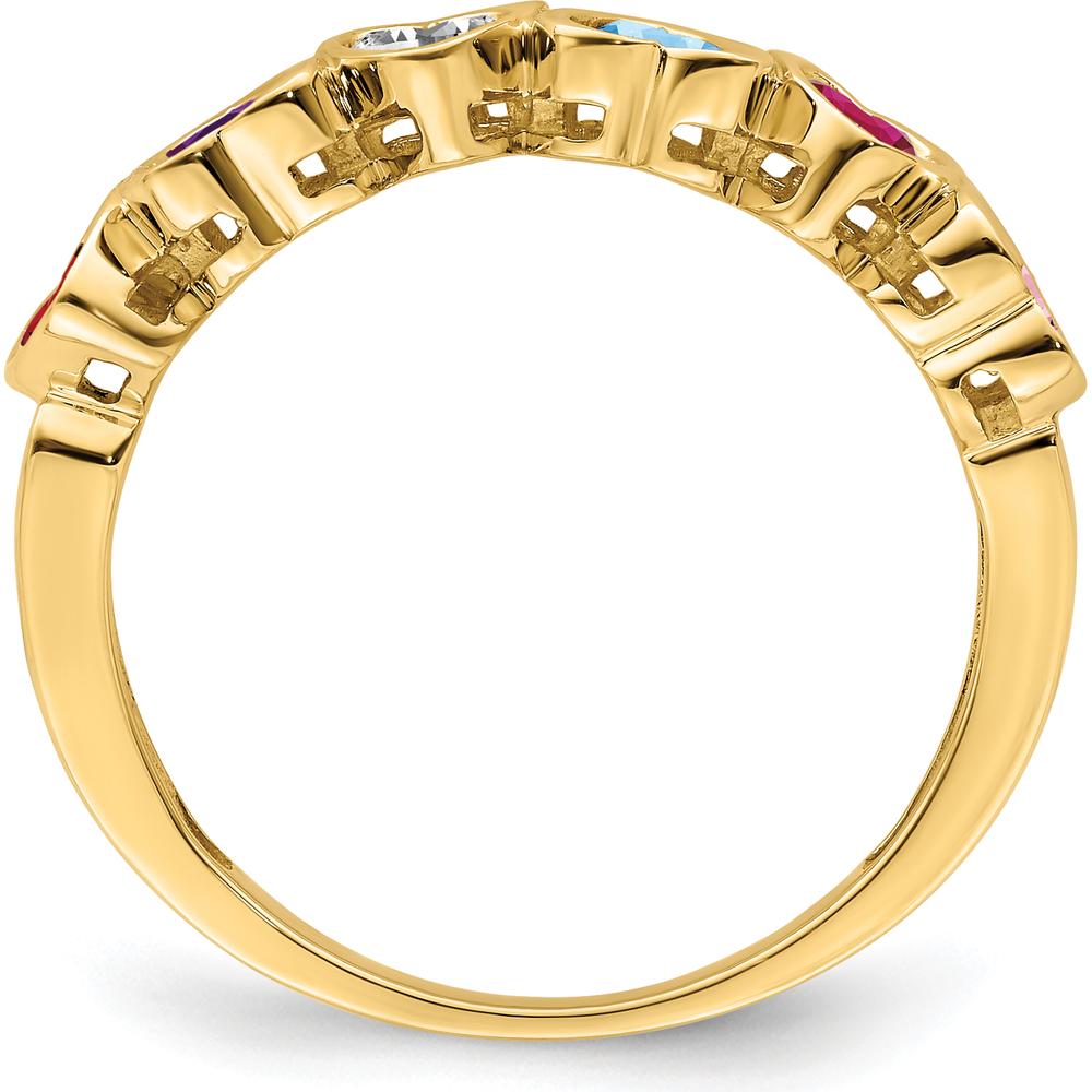 14K Yellow Gold Family Jewelry Ring Mounting - Customizable for Birthstones and Gemstones by Monteluci Fine Jewelry