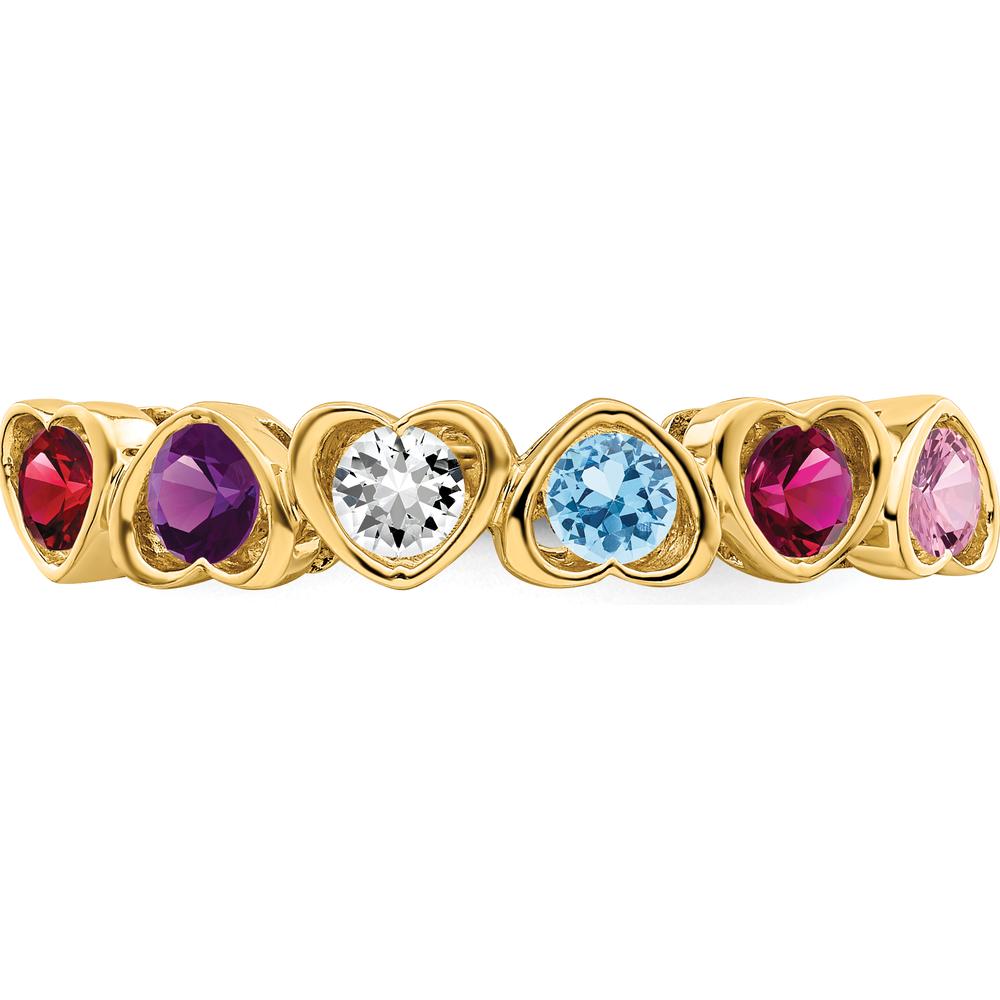 14K Yellow Gold Family Jewelry Ring Mounting - Customizable for Birthstones and Gemstones by Monteluci Fine Jewelry